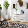 Commode LOLA 100 cm Blanche 6 tiroirs
