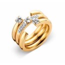 Victoria Gold-colored white stone 3-piece ring set