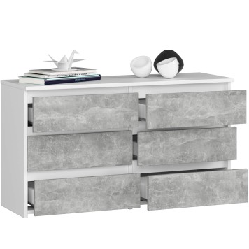 KOMODA CL100 6SZ PK BIAŁA / BETON