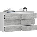 KOMODA CL100 6SZ PK BIAŁA / BETON