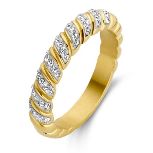 Victoria Gold Colored White Stone Ring