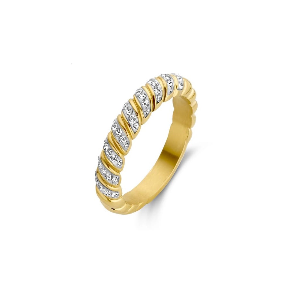 Victoria Gold Colored White Stone Ring