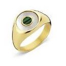 Victoria Gold-colored green patterned ring