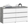 KOMODA CL100 6SZ PK BETON / BIAŁA