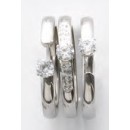 Victoria Silver-colored white stone 3-ring set