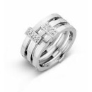 Victoria Silver Colored White Stone Ring