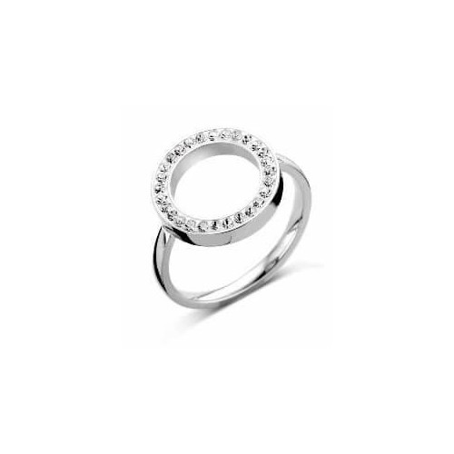 Victoria Silver Colored White Stone Ring