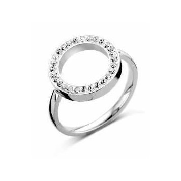 Victoria Silver Colored White Stone Ring