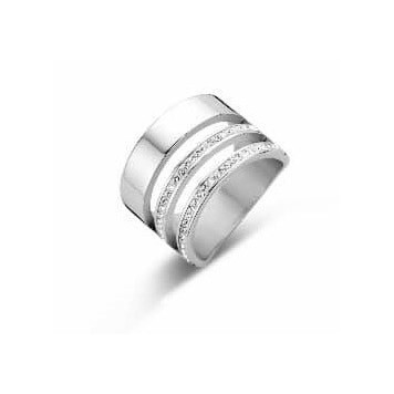 Victoria Silver-colored white stone ring