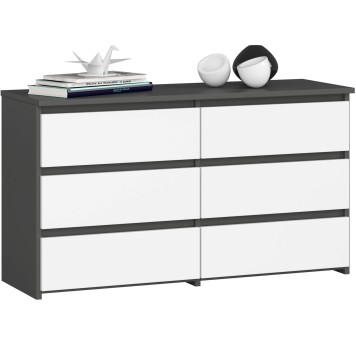 KOMODA CL100 6SZ PK SZARA / BIAŁA