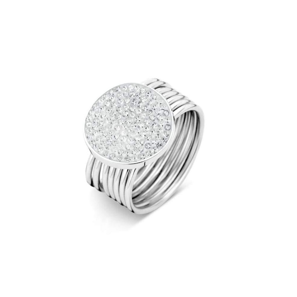 Victoria Silver Colored Ring with White Stone