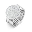 Victoria Silver Colored Ring with White Stone