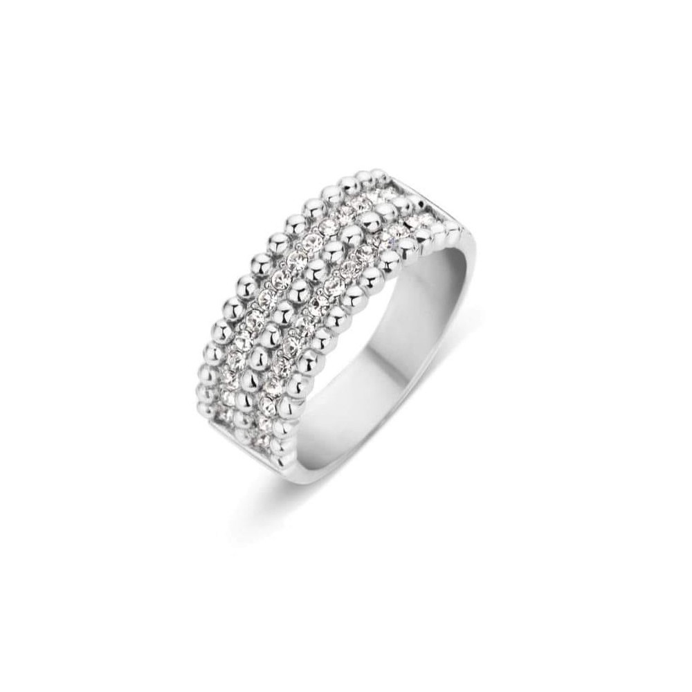 Victoria Silver-colored white stone ring