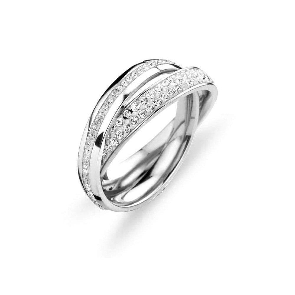 Victoria Silver-colored ring with white stones