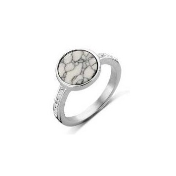 Victoria Silver-colored white patterned ring