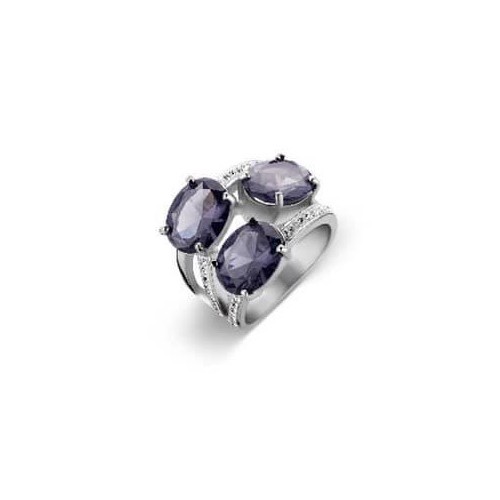 Victoria Silver-colored blue stone ring