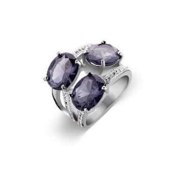 Victoria Silver-colored blue stone ring