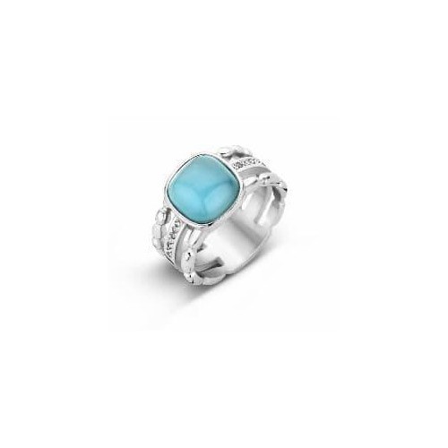 Victoria Silver-colored ring with blue stone