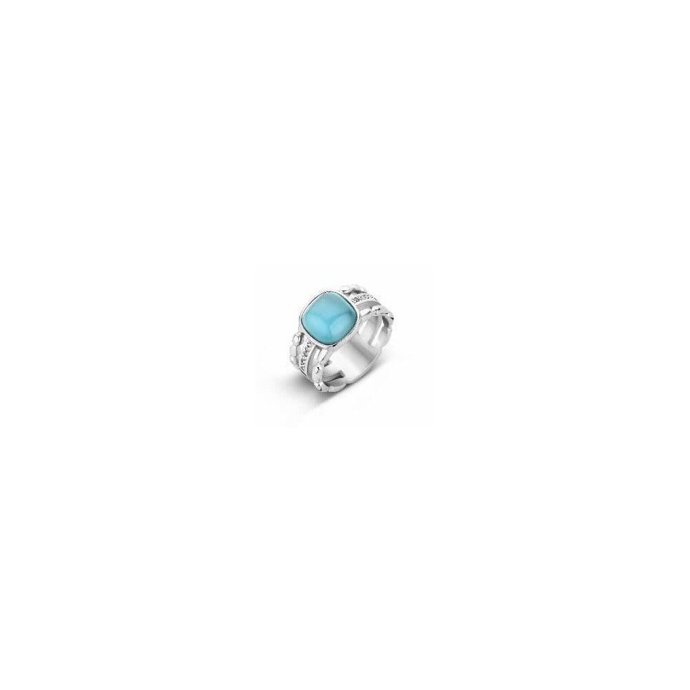 Victoria Silver-colored ring with blue stone