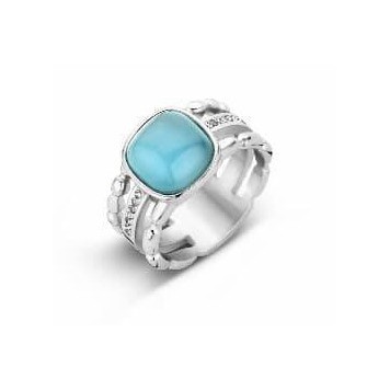 Victoria Silver-colored ring with blue stone