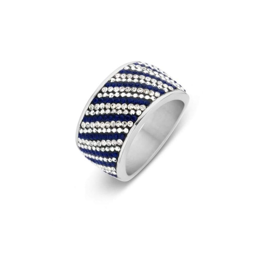 Victoria Silver-colored ring with blue and white stones