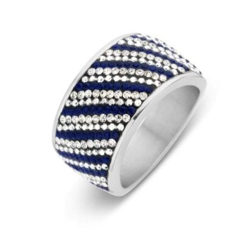 Victoria Silver-colored ring with blue and white stones