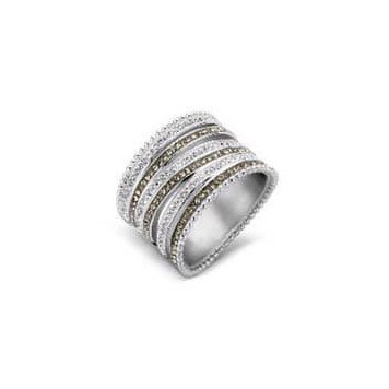 Victoria Silver-colored stone ring