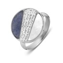 Victoria Silver-colored patterned ring with stones