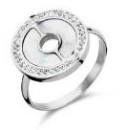 Victoria Silver colored patterned, stone ring