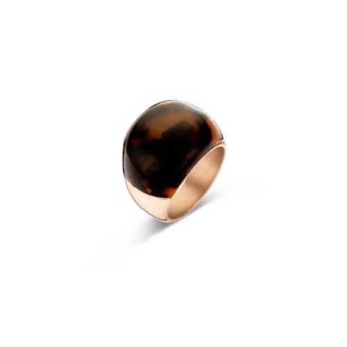 Victoria Rose gold color brown patterned ring