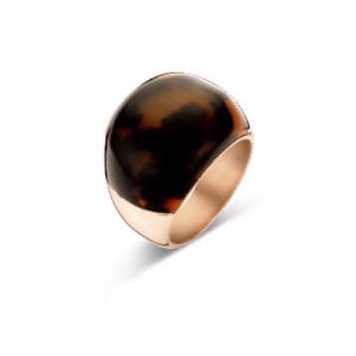 Victoria Rose gold color brown patterned ring