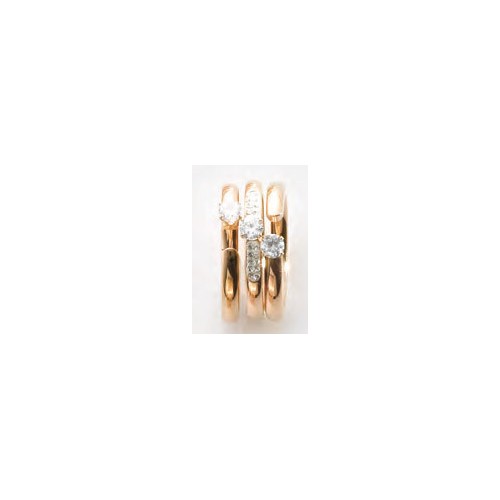 Victoria Rose gold colored white stone 3-piece ring set