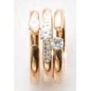 Victoria Rose gold colored white stone 3-piece ring set