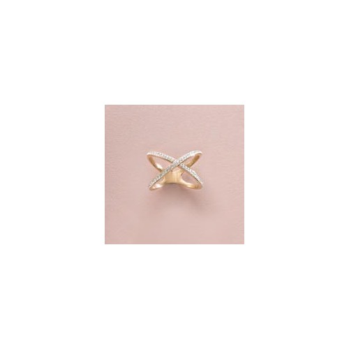 Victoria Rose gold colored ring with white stones
