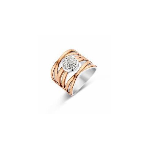 Victoria Rose gold color white stone ring