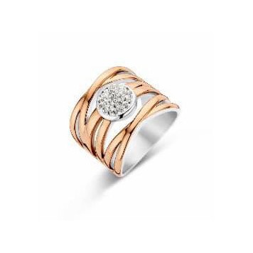 Victoria Rose gold color white stone ring