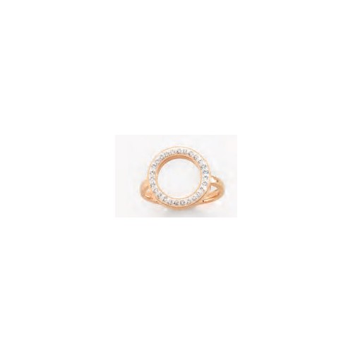 Victoria Rose gold colored ring with white stones