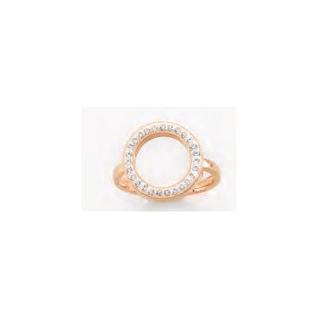Victoria Rose gold colored ring with white stones