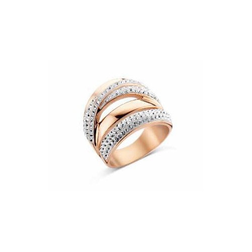 Victoria Rose gold color ring with white stones