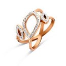 Victoria Rose gold colored ring with white stones