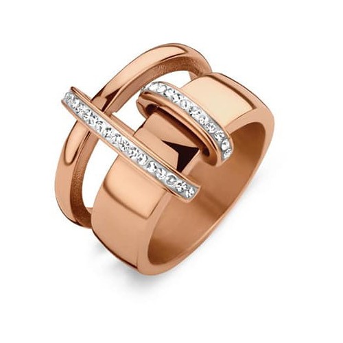 Victoria Rose gold colored white stone ring