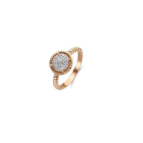 Victoria Rose gold-colored ring with white stones