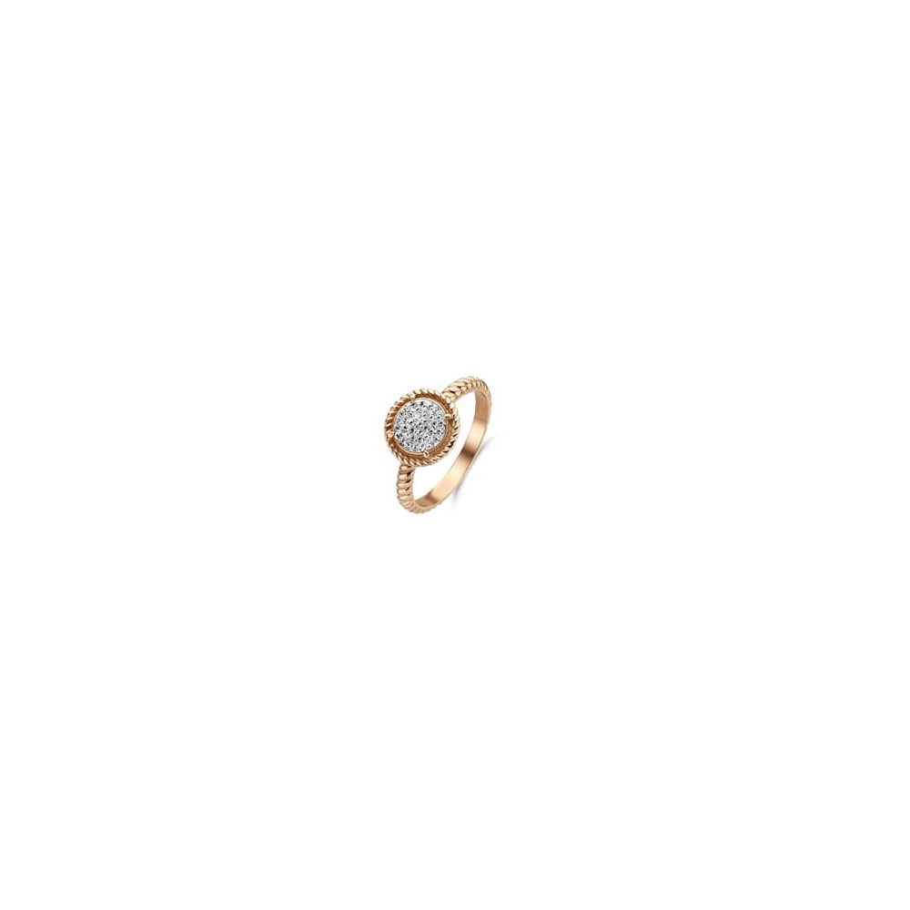 Victoria Rose gold-colored ring with white stones