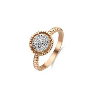 Victoria Rose gold-colored ring with white stones