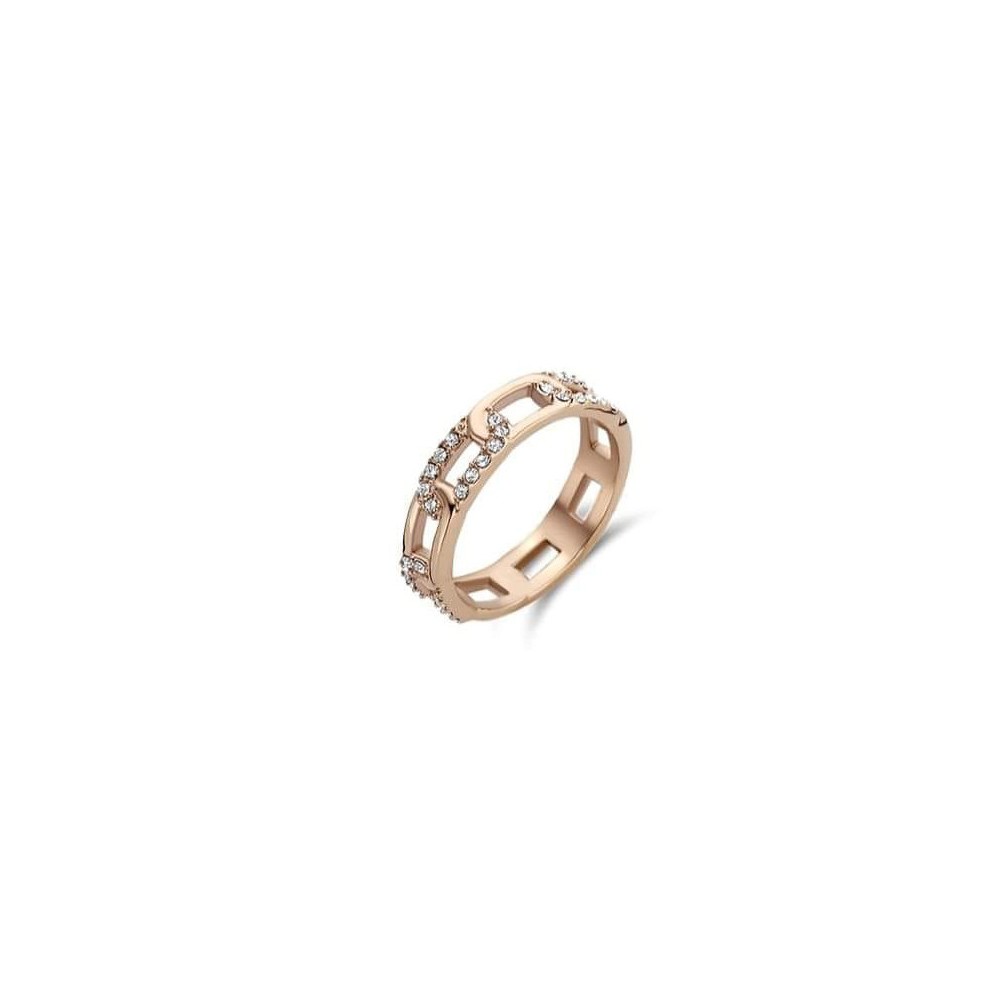 Victoria Rose gold colored ring with white stones