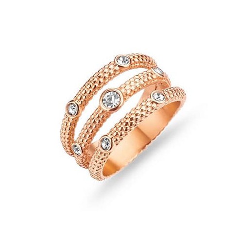 Victoria Rose gold colored white stone ring