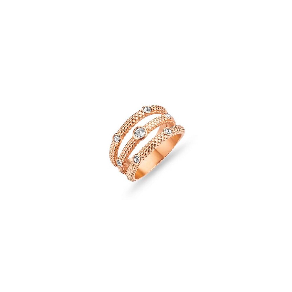 Victoria Rose gold colored white stone ring