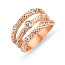 Victoria Rose gold colored white stone ring