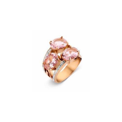 Victoria Rose gold colored white, pink stone ring