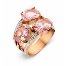 Victoria Rose gold colored white, pink stone ring